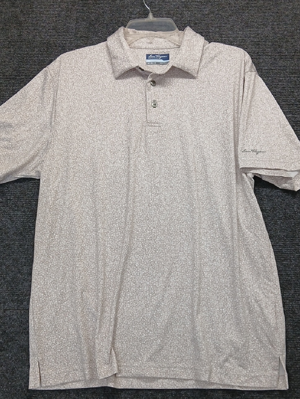 Hogan Men's Sz M Performance Polo - Light Beige Floral Print